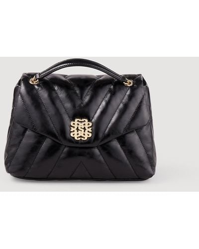 Sandro Mila Quilted Leather Bag - Black