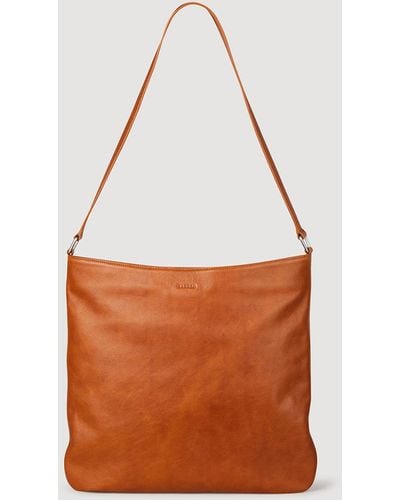 Sandro Grained Leather Shoulder Bag - Brown