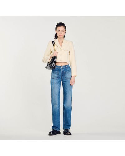Sandro Flared Faded Jeans - Blue