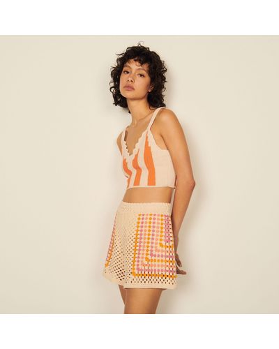 Sandro Crochet Shorts - Orange