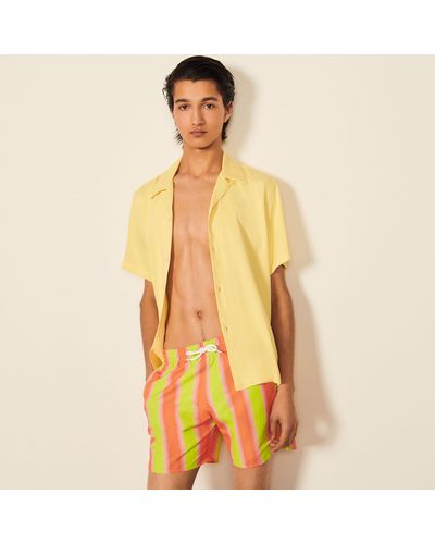 Sandro Striped Swim Shorts - Yellow
