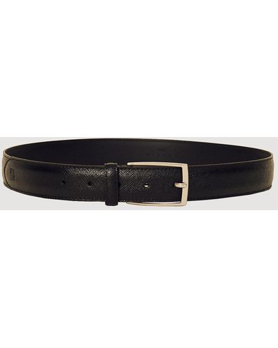 Sandro Saffiano Leather Belt - Black