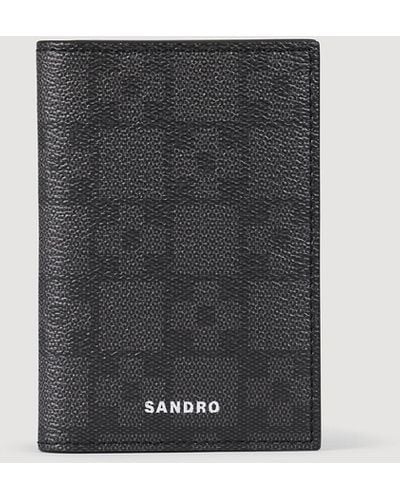 Sandro Square Cross Card Holder - Black