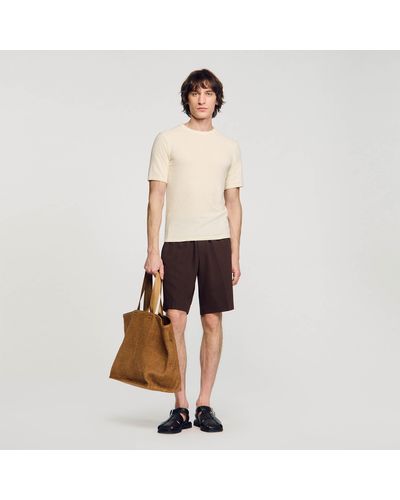 Sandro Terry Knit T-Shirt - Natural