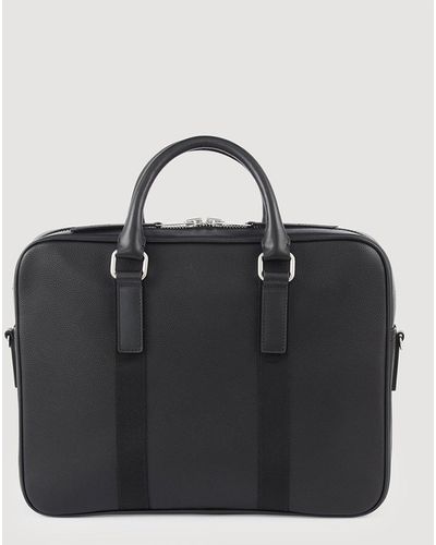 Sandro Grand briefcase en toile enduite - Noir