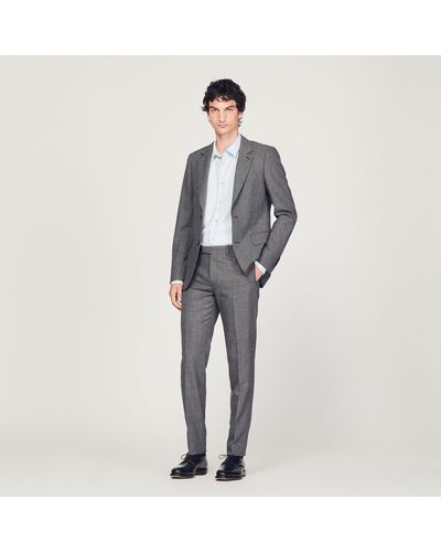 Sandro Virgin Wool Suit Trousers - Multicolour