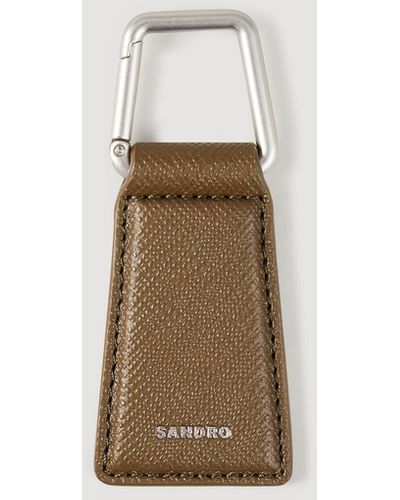 Sandro Leather Key Ring - Natural