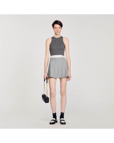 Sandro Short Pleated Skirt - Black