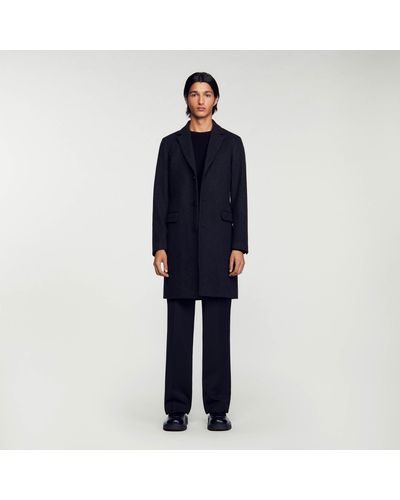Sandro Broadcloth Wool Coat - Black