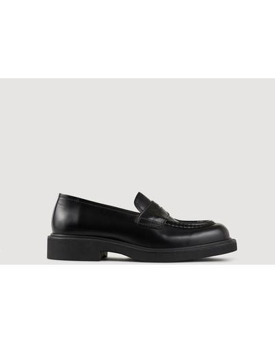 Sandro Patent Leather Loafers - Black