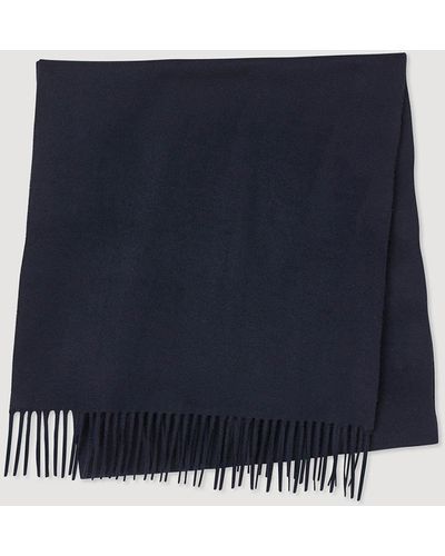 Sandro Wool And Cashmere Scarf - Blue