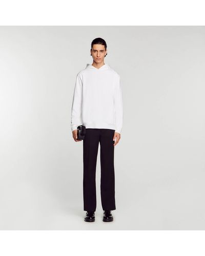 Sandro Hooded Sweatshirt With Rubber Logo - White