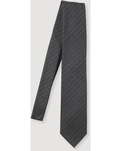 Sandro Narrow Striped Tie - Black