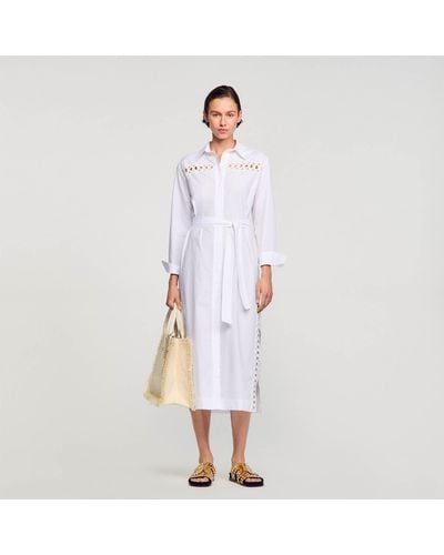 Sandro Long Shirt Dress - White