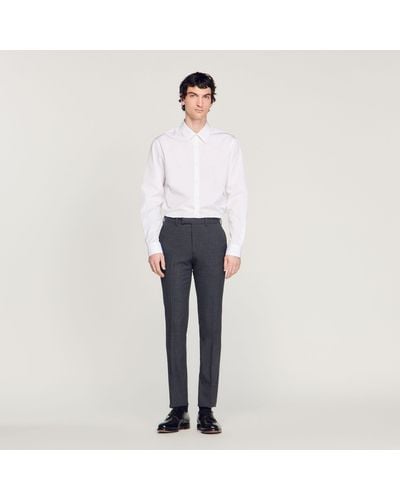 Sandro Wool Suit Trousers - White