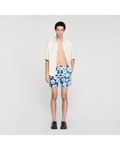 Sandro Floral Swim Shorts - Blue