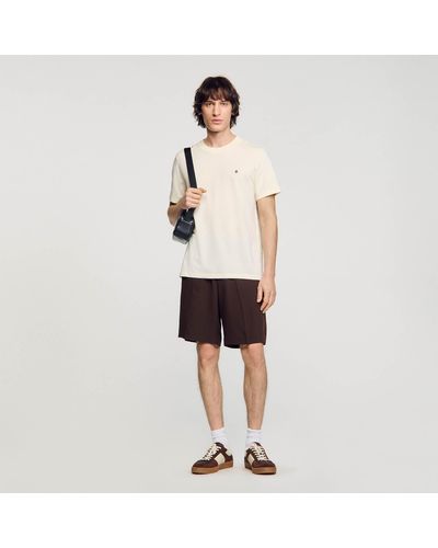 Sandro T-Shirt With Square Cross Patch - White