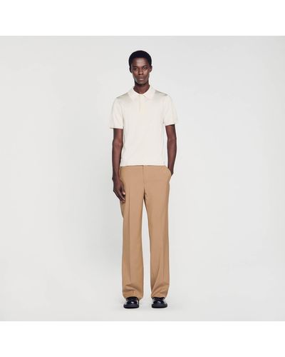 Sandro Short-Sleeve Knitted Polo Shirt - White