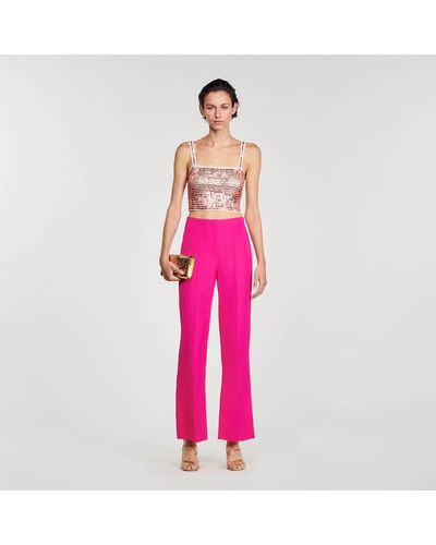Sandro Flared Trousers - Pink