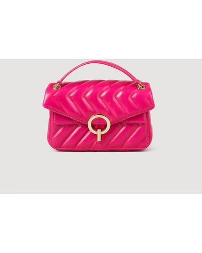 Sandro Yza Small Plain Leather Bag - Pink