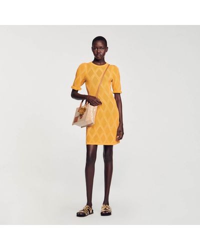 Sandro Knit Short Dress - Metallic