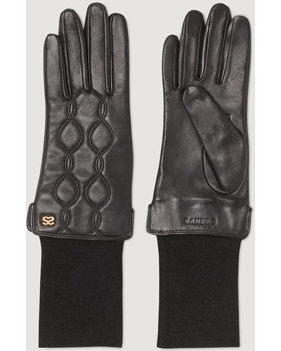 Sandro Leather Gloves - Black