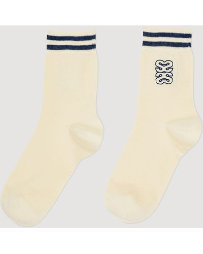 Sandro Embroidered Socks - White