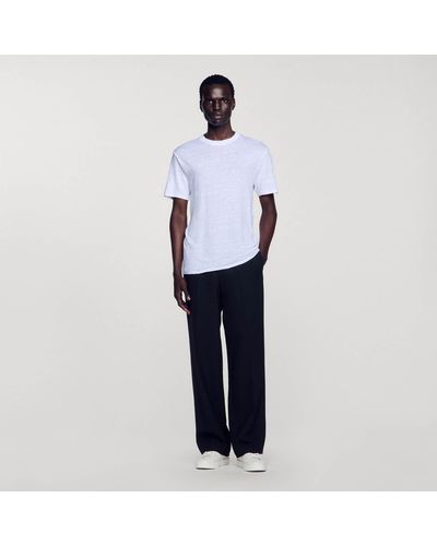 Sandro T-shirt en lin certifié - Blanc