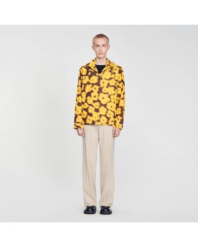 Sandro Floral Print Jacket - Yellow
