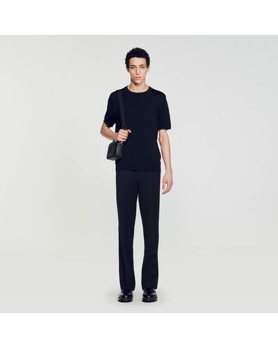 Sandro T-shirt en maille - Noir