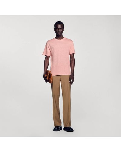 Sandro Certified Linen T-Shirt - Pink