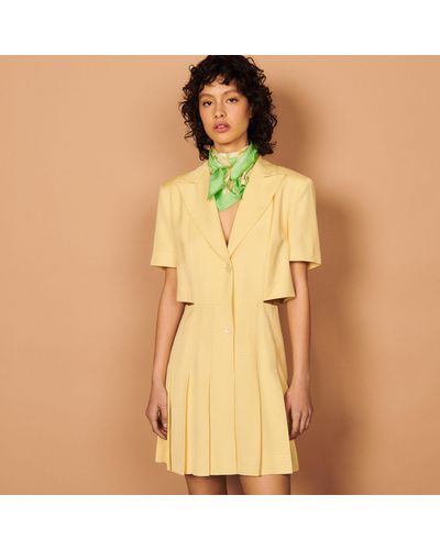 Sandro Tailored Dress With Cut-Outs - Yellow