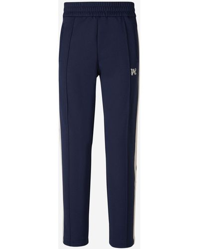 Palm Angels Embroidered-monogram Track Trousers - Blue