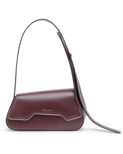 Santoni Burgundy Leather Thepluto Bag - Purple