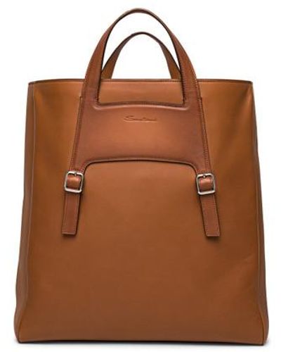 Santoni Leather Handbag Light - Brown