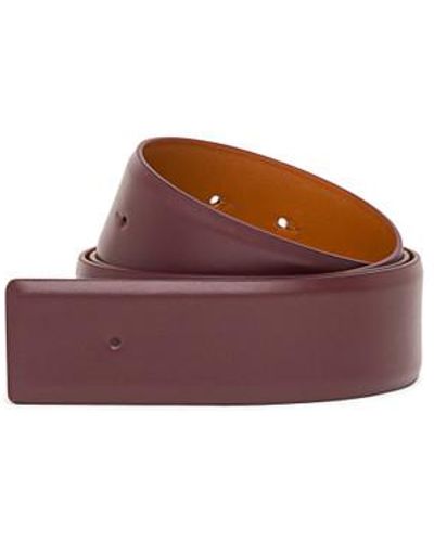 Santoni Burgundy Leather Belt Strap - Brown