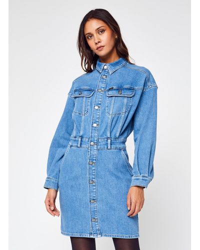 Lee Jeans Button Down Dress - Blau