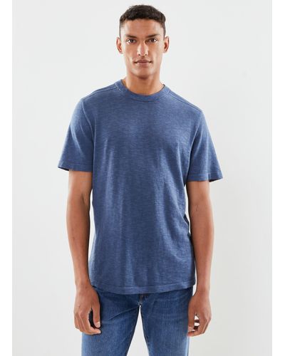 SELECTED Slhberg linen SS Knit Tee Noos - Blau