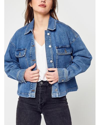 SELECTED Slfkarla Ls Mid Blue Denim Jacket U - Blau