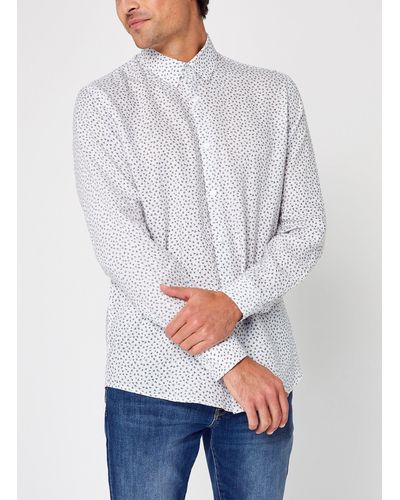 SELECTED Slhregkylian-Linen Shirt Ls Aop B - Grau