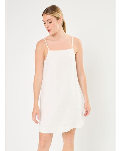 SELECTED Slflinnie Short Linen Strap Dress B - Weiß