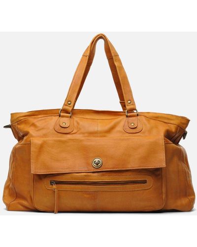 Pieces Totally Royal leather Travel bag - Braun