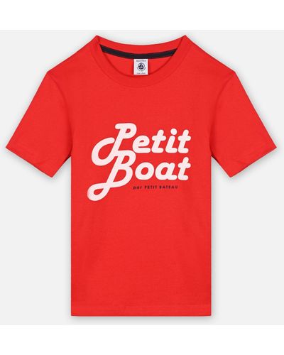Petit Bateau Blason - T-Shirt - Garçon - Rot