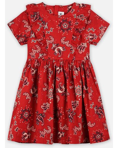 Petit Bateau Boom - Robe ches Courtes - Fille - Rot