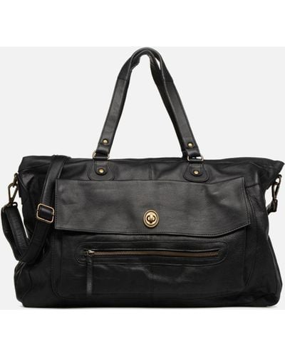 Pieces Totally Royal leather Travel bag - Schwarz