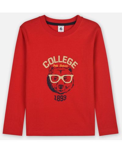 Petit Bateau Tee Shirts Ml Jour - Rot