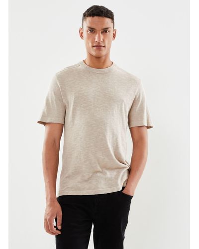 SELECTED Slhberg linen SS Knit Tee Noos - Natur