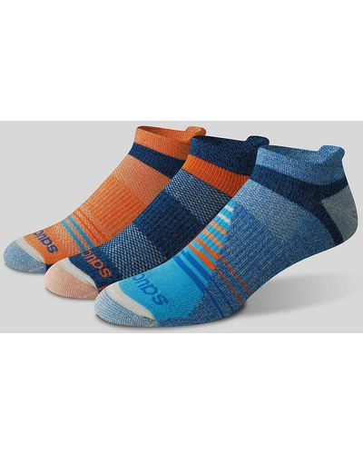 Saucony Inferno Merino Wool Blend No Show 3-pack Sock - Blue