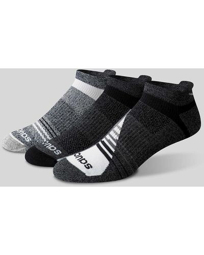 Saucony Inferno Merino Wool Blend No Show 3-pack Sock - Black