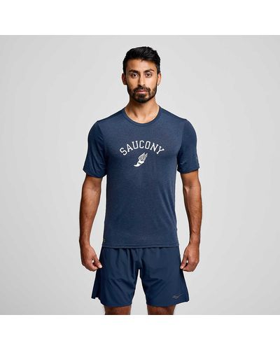 Saucony Stopwatch Graphic Short Sleeve - Blue